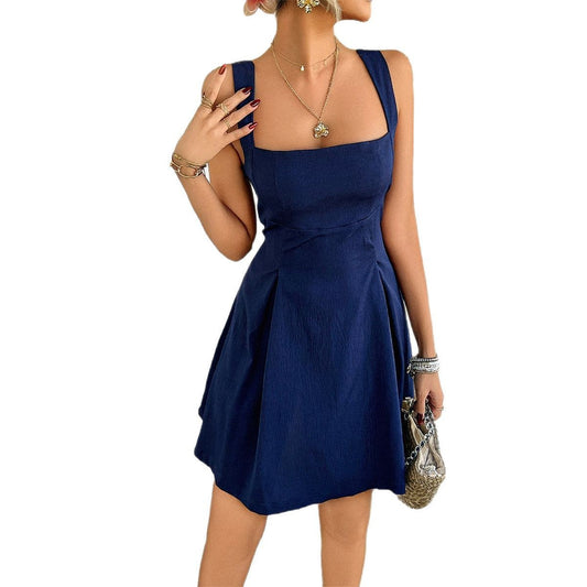 Solid Color Dress European And American Elegant Style