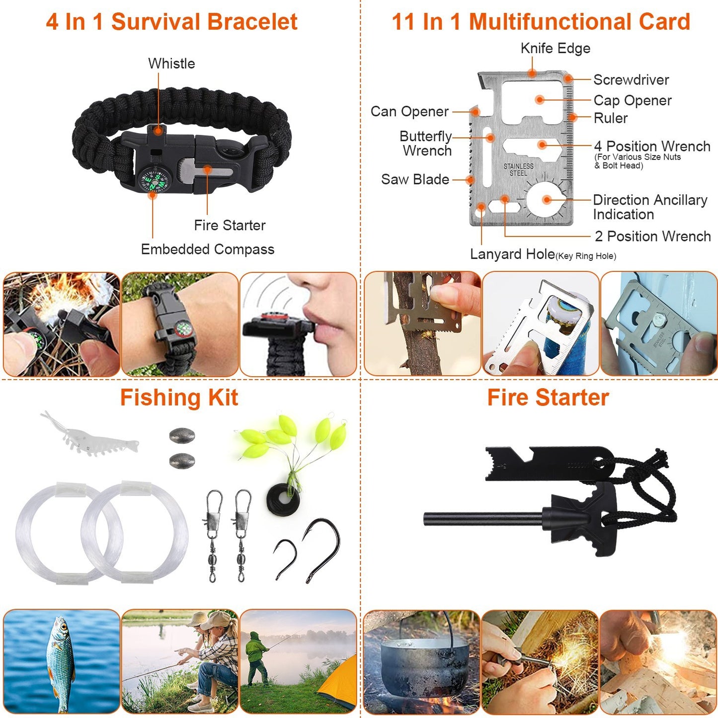 121Pcs Per Set Survival Kits Professional Emergency Survival Gear Tactical First Aid Kit Supplies For Outdoor Adventure Camping Hiking Hunting