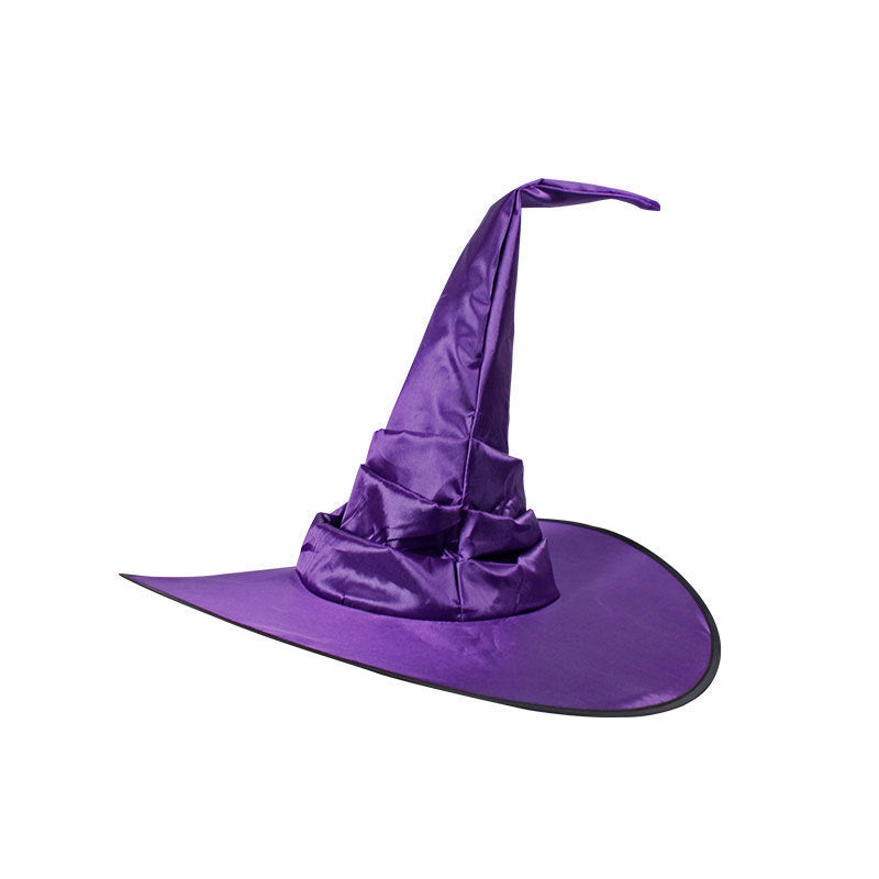 Purple witch hat on a white background