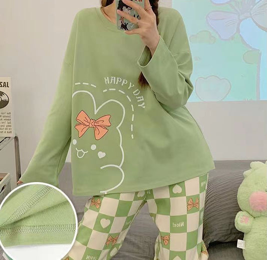 Home Wear Women's Plus Size Cartoon Loose Outfit Outer Wear
