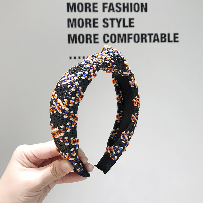 Japanese and Korean net red grass knitting hair hoop