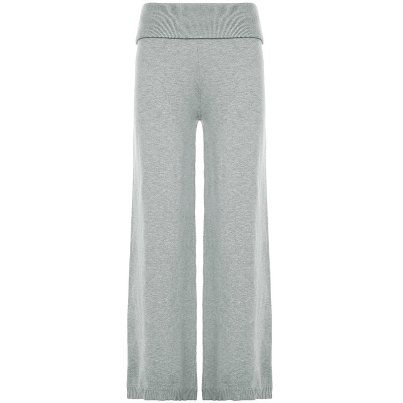 Women's Casual Solid Color Fashionable Loose Sweater Set