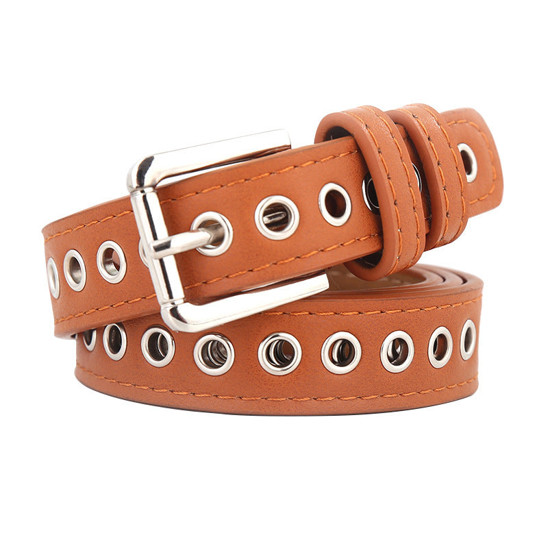 New metal whole eye belt ladies belt