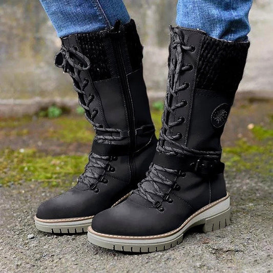 Women's Thick Warm Mid-length Fleece Snow Boots