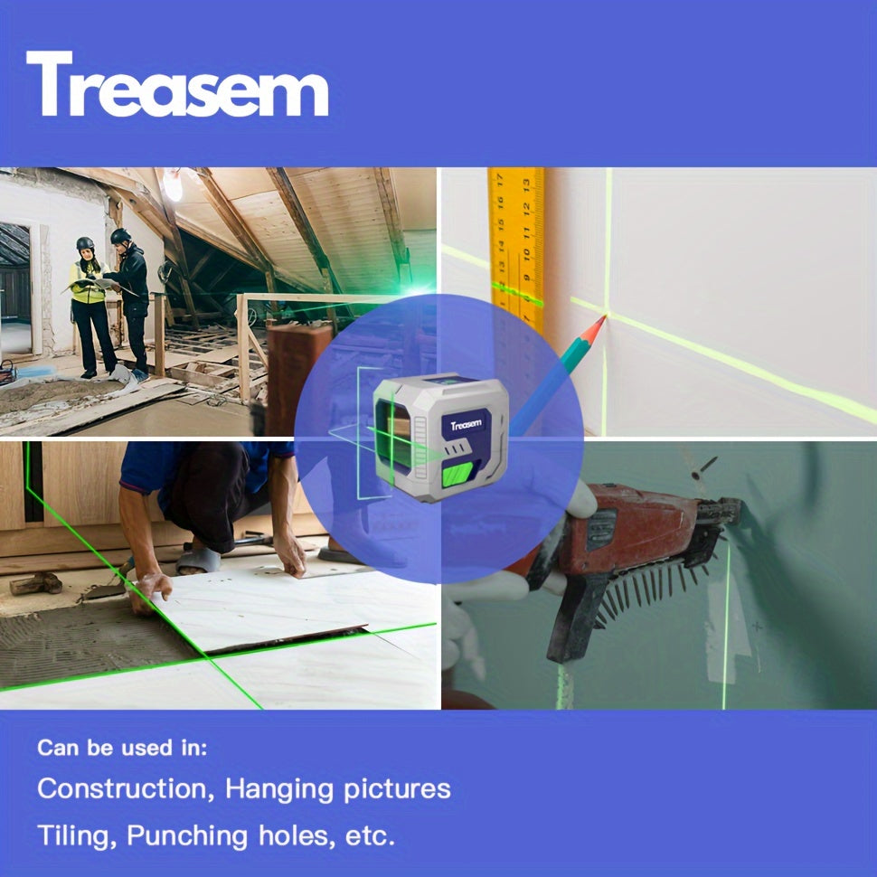 Self Leveling Laser Level, Durable High Accurate Level Tool With Light Adjustment, Cross Line Green Lazer Level For Picture Hanging, Home Renovation, Construction, Tiling, Suitable For 360 Degree Rota