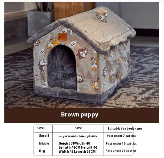 Foldable Dog House Pet Cat Bed Dog Villa Sleep Kennel Removable Nest Warm Enclosed Cave Sofa Pets Supplies