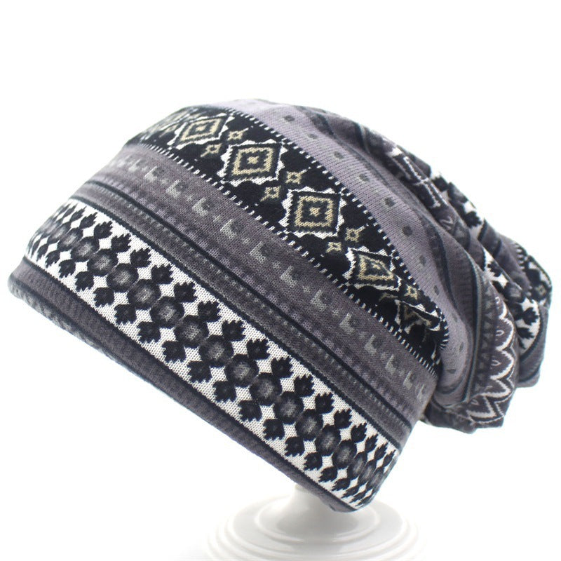 Fashion All-match Striped Cashmere Hood hat