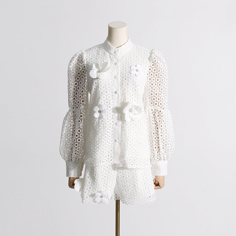 Embroidered Lace Fashion Suit Women's Two-piece Set