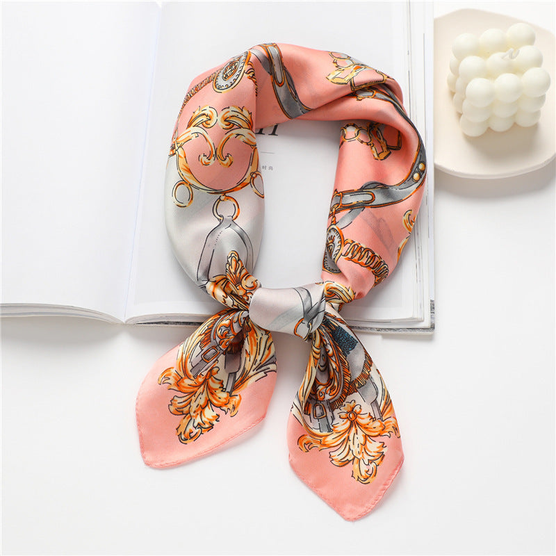 All-match Tying Bag Headband Color Matching Silk Scarf
