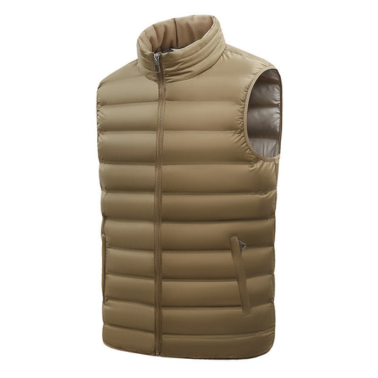 Men's Autumn Vest Stand-up Collar Cotton-padded Coat Plus Size Thin Coat