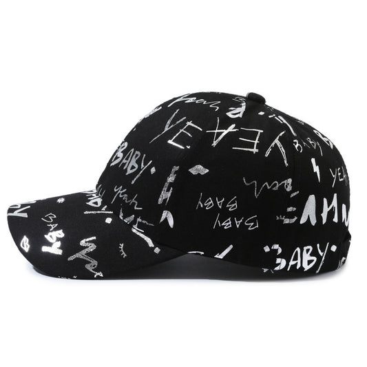 Internet Celebrity Letters Printed Peaked Cap