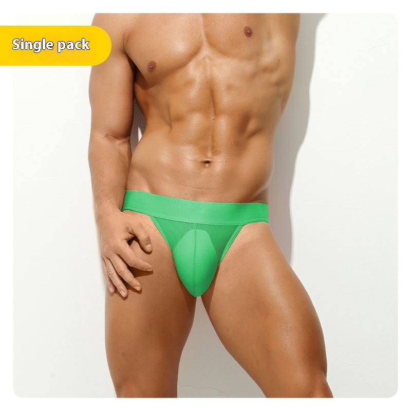 Men's Pure Color All-matching Translucent Low Waist Sports Comfortable Underwear