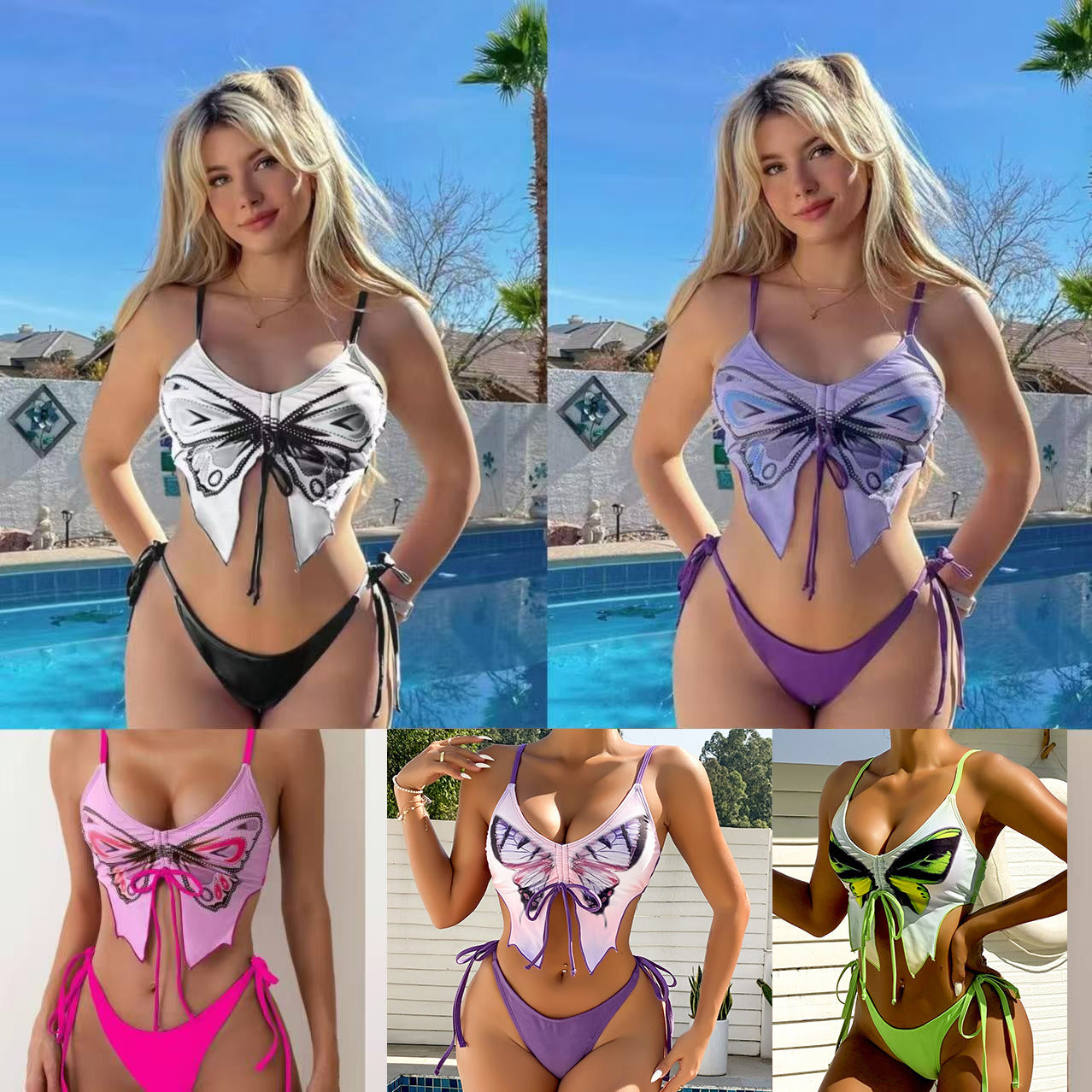 Women's Bow Ins Style Split Bikini Suit