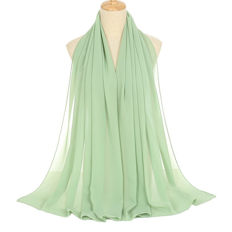 Pearl Chiffon Bubble Women's Solid Color Rectangular Scarf
