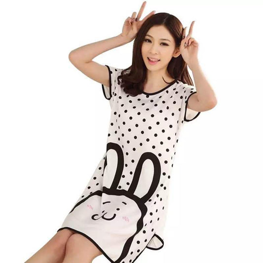 Cute Cartoon Girl Short Sleeve Nightdress