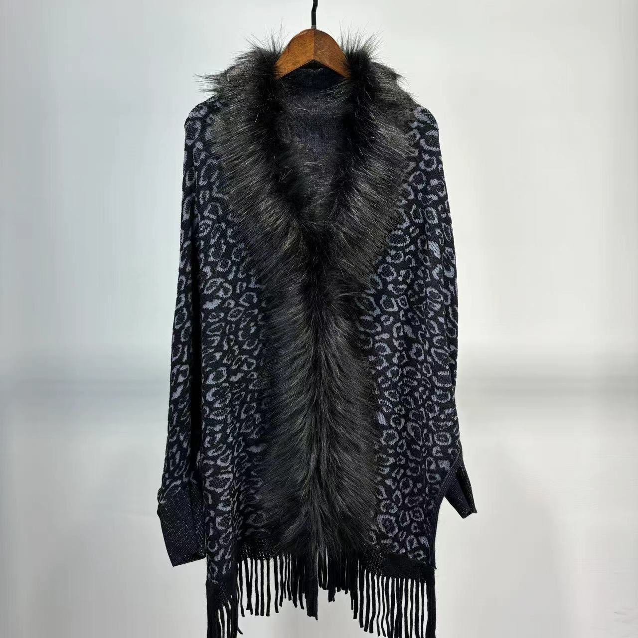 Leopard Print Leopard Print Fur Collar