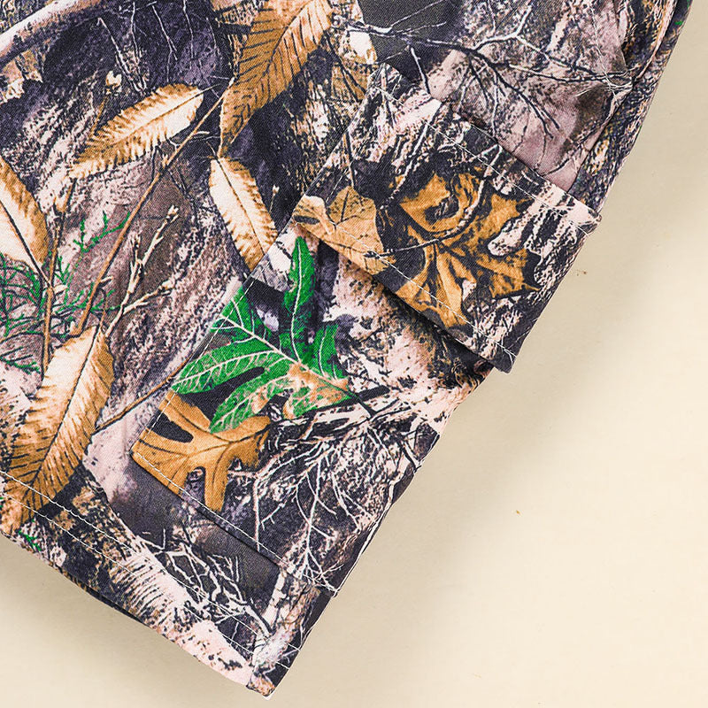 Toddler Baby Boy Outfits Little Boys Short Sleeve Camouflage Print Hoodie Sweatshirt Shirts & Short Pants With Pocket