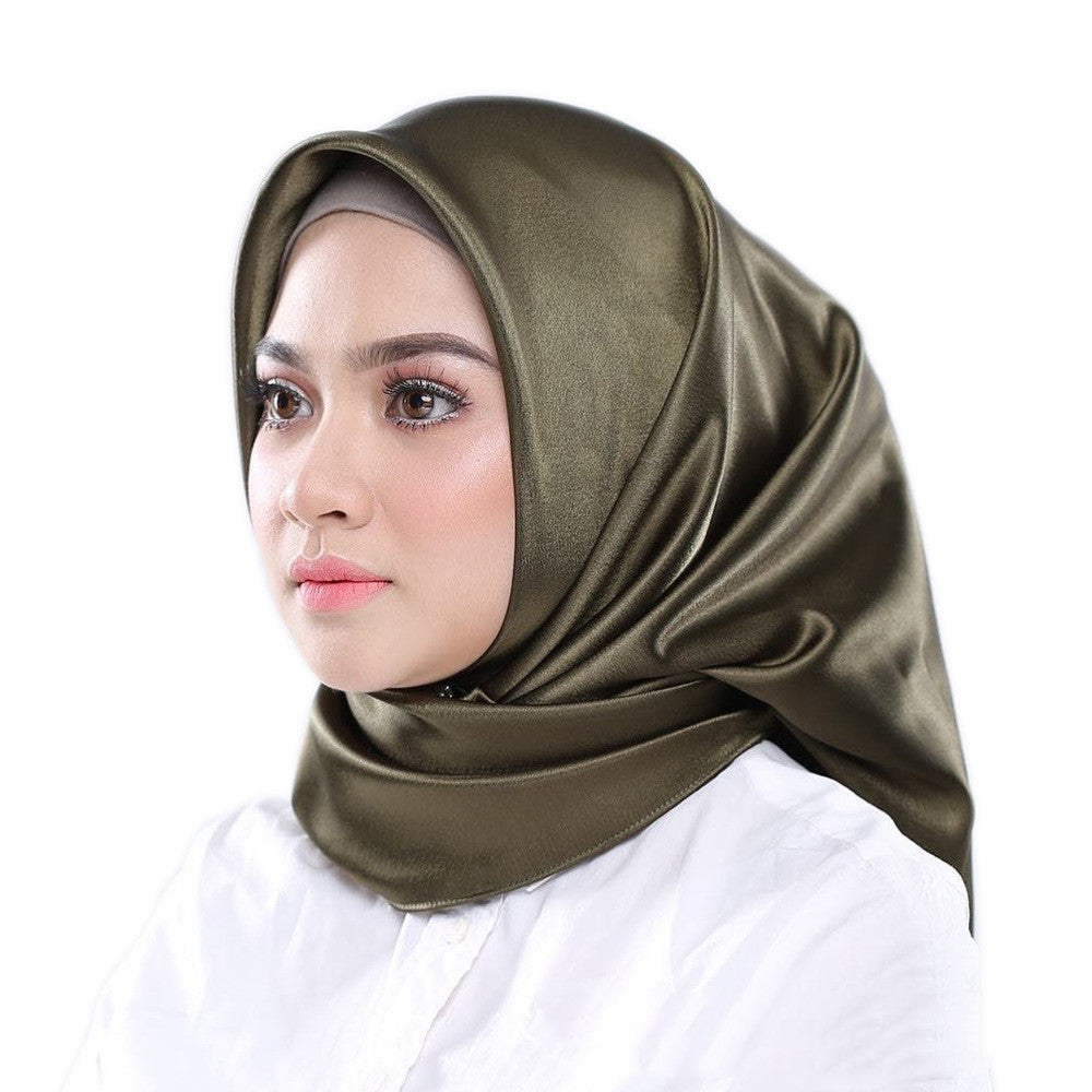 90cm Satin Monochrome Big Square Scarf
