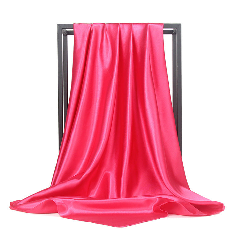 90cm Satin Monochrome Big Square Scarf