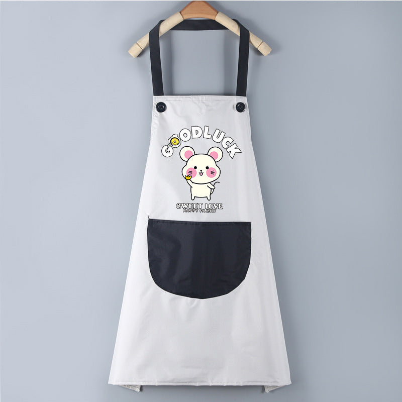 Waterproof PVC Waistband Cartoon Apron Cleaning Overalls