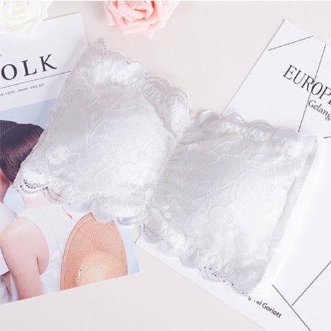 Lace Anti-Failure Tube Top Women'S Strapless Short Sexy Gather Wrapped Chest Strap Bra Pad Bra Vest