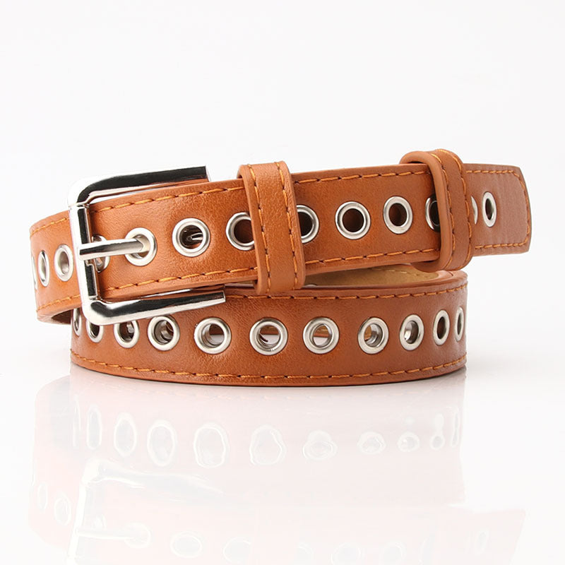 New metal whole eye belt ladies belt