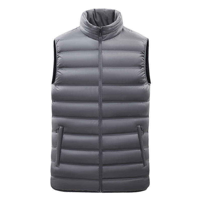 Men's Autumn Vest Stand-up Collar Cotton-padded Coat Plus Size Thin Coat