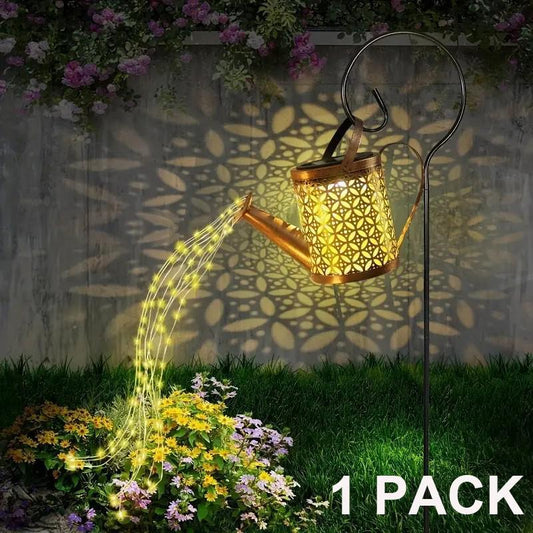 2-Pack LED Watering Can Solar String Lights Outdoor Solar Decorative Lights