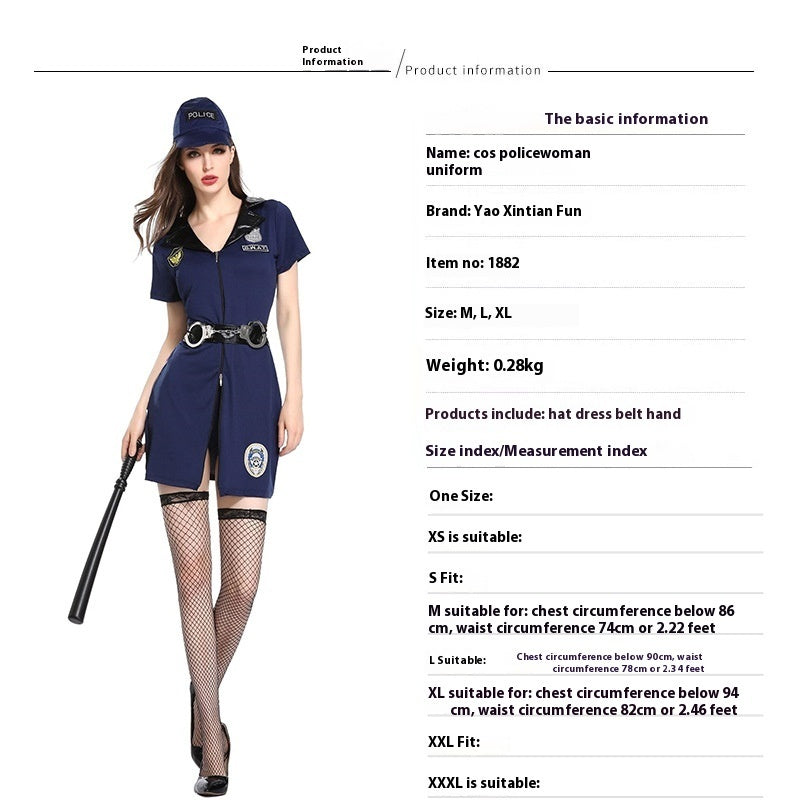 Police Clothes Role Play Halloween Performance Wear