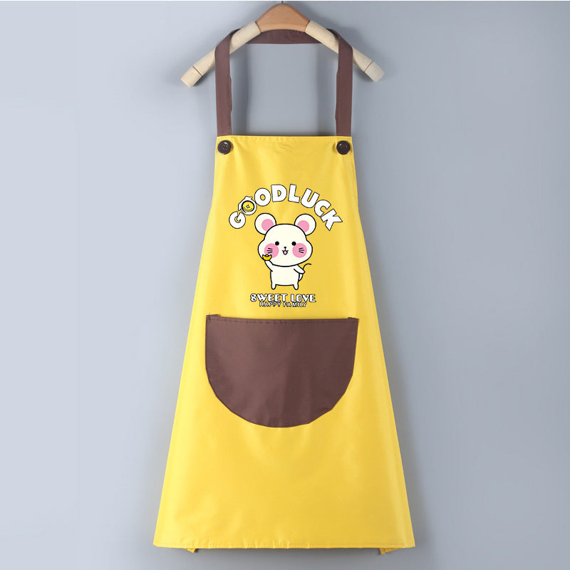 Waterproof PVC Waistband Cartoon Apron Cleaning Overalls