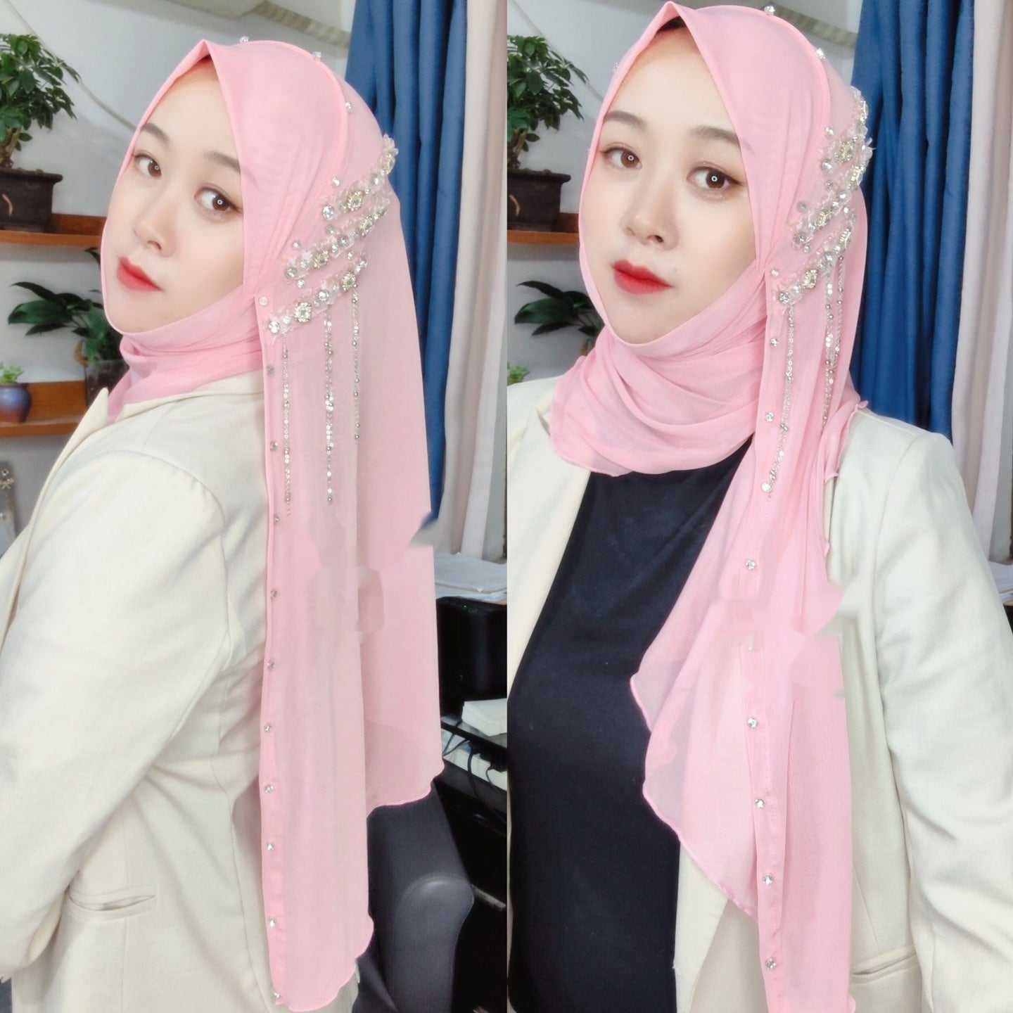 Turban Original Tassel Voile Wrap Towel scarf
