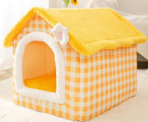 Foldable Dog House Pet Cat Bed  Dog Villa Sleep Kennel Removable Nest Warm Enclosed Cave Sofa Pets Supplies