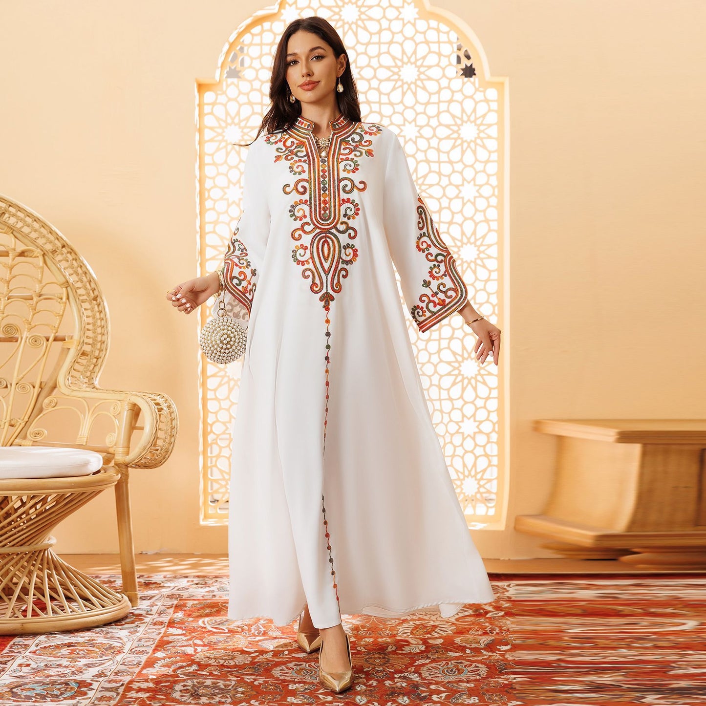 Autumn And Winter Embroidery Rope Embroidery Middle East Dress