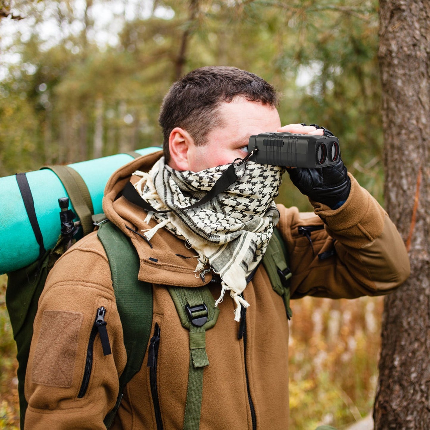 1Pc Night Vision Goggles 4K Full-Color Binoculars 10X Zoom With 2624ft Viewing Range 3in Screen 64G MMC Card WIFI APP Control Save Photo And Video For Camping Hunting & Security