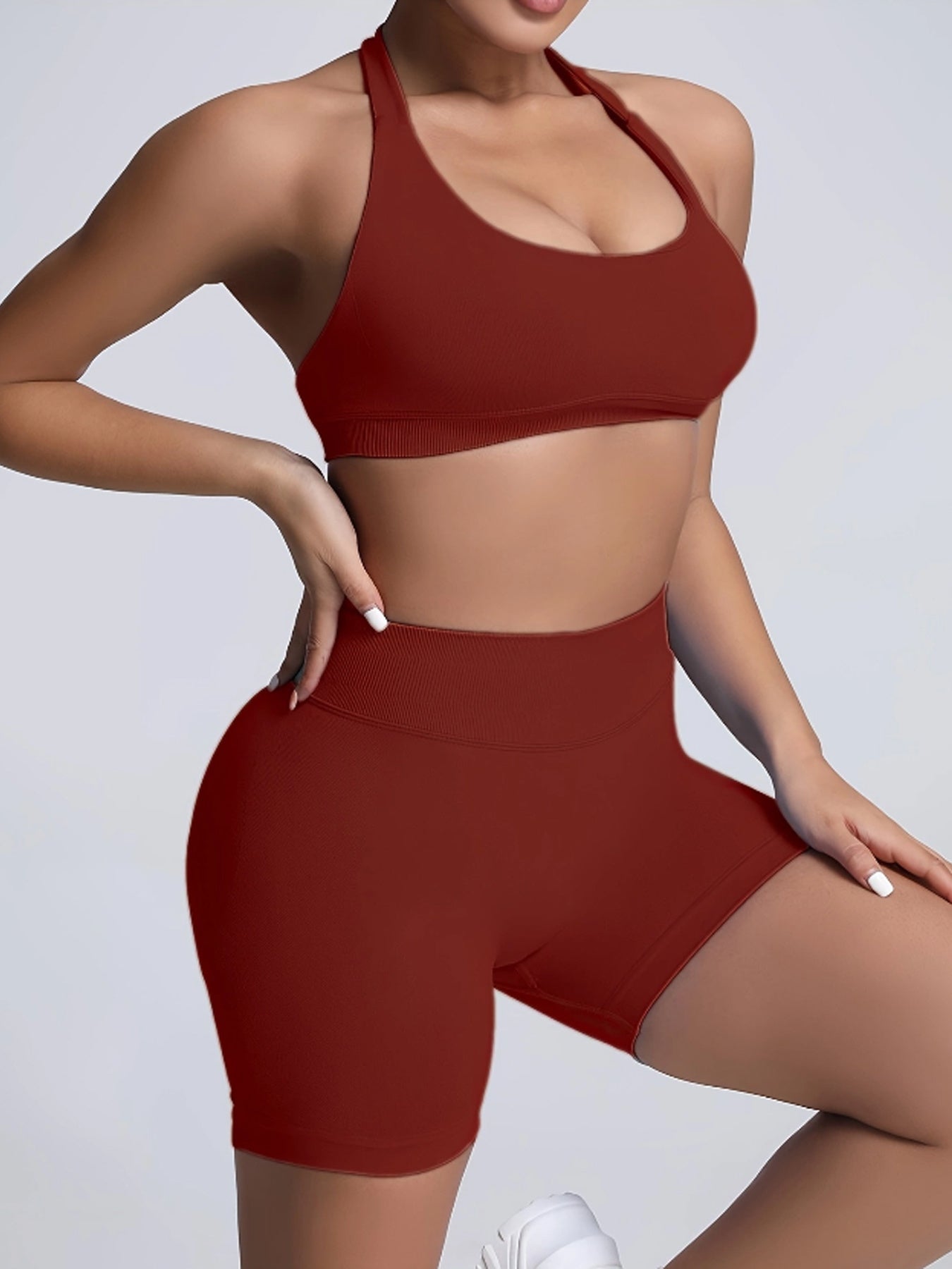 3-Pack Women's Yoga Outfit  Sports Bra High-Waist Shorts  Quick-Dry  Workout Combo