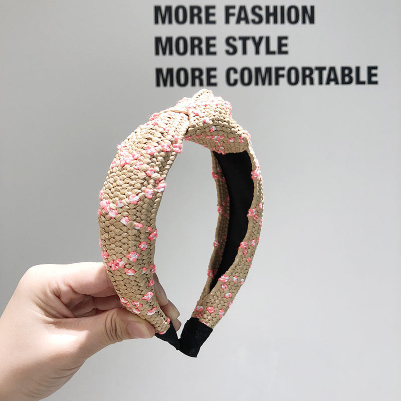 Japanese and Korean net red grass knitting hair hoop