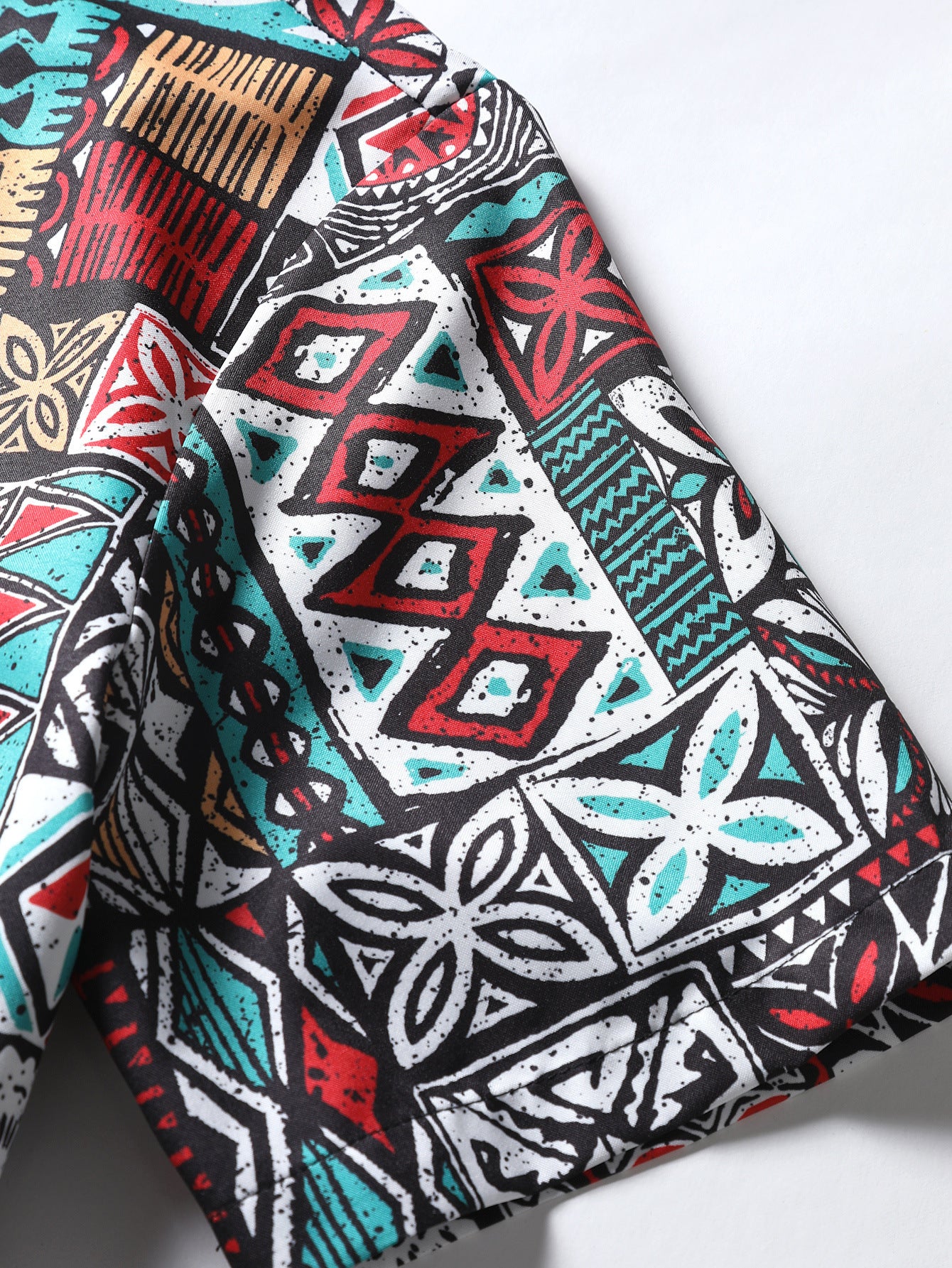 Men's Middle East Retro Pattern Digital Printing Short Sleeve Shirt