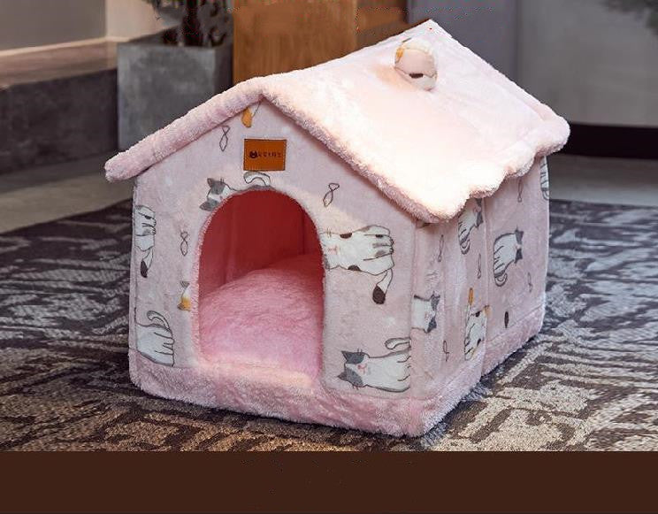 Foldable Dog House Pet Cat Bed  Dog Villa Sleep Kennel Removable Nest Warm Enclosed Cave Sofa Pets Supplies