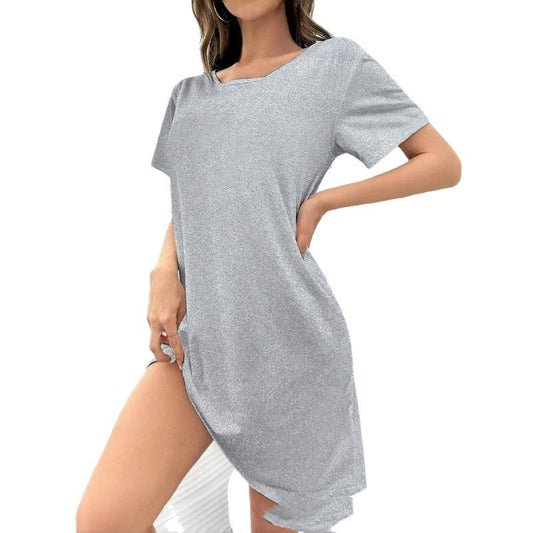 Spring And Summer Home Wear Comfort And Casual Loose Women's Nightdress Short Sleeve Pajamas