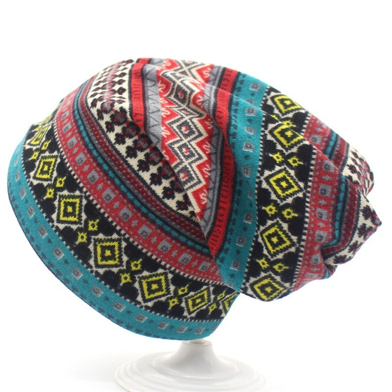 Fashion All-match Striped Cashmere Hood hat