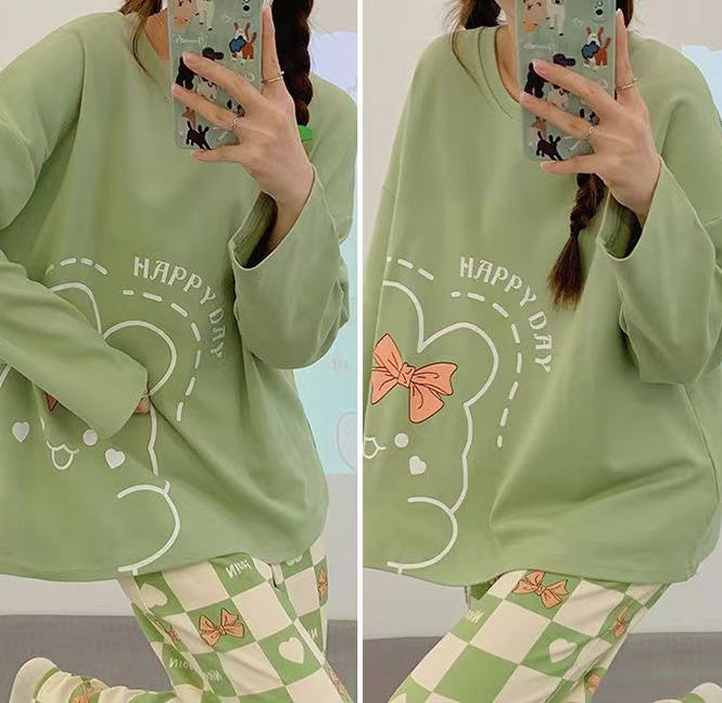 Home Wear Women's Plus Size Cartoon Loose Outfit Outer Wear