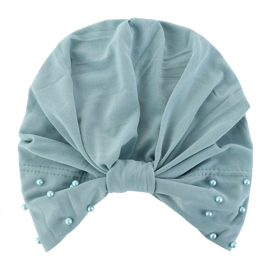 Beaded Tam-o'-shanter Muslim Solid Color Women's Base Small Hat