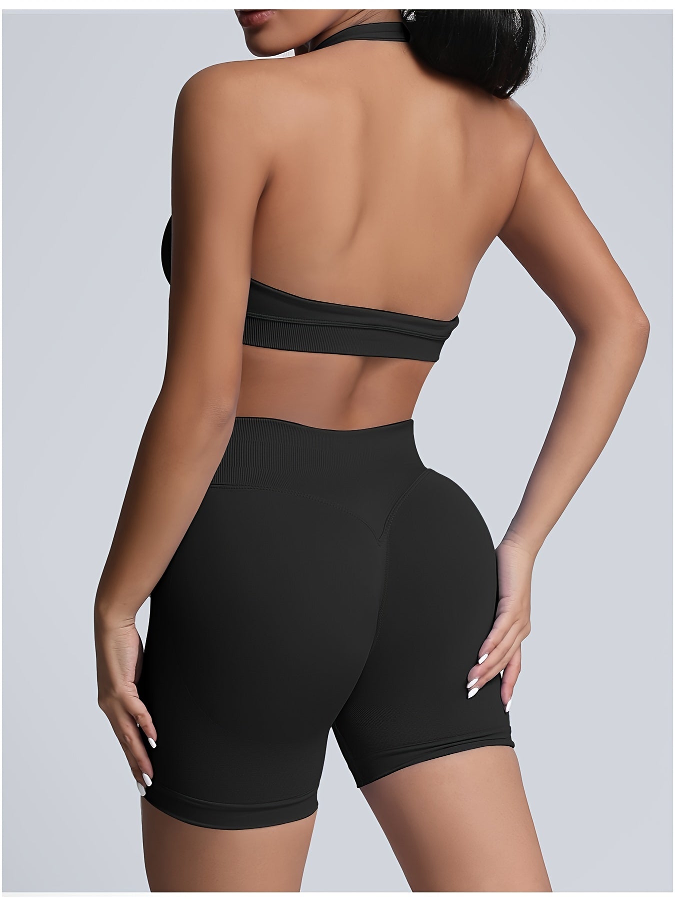 3-Pack Women's Yoga Outfit  Sports Bra High-Waist Shorts  Quick-Dry  Workout Combo