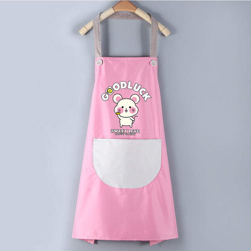 Waterproof PVC Waistband Cartoon Apron Cleaning Overalls