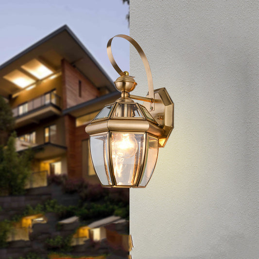 All Copper Outdoor Waterproof Balcony Wall Light Hallway