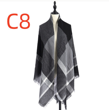 Women's Cashmere-like Plus-sized Double-sided Qicaigei Scarf Shawl
