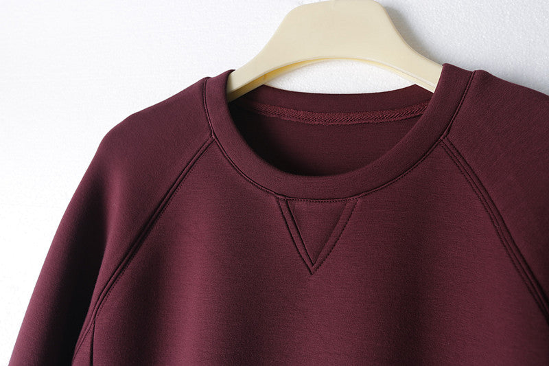 Casual Sports Suit Long-sleeved Sweater With Cropped Pants