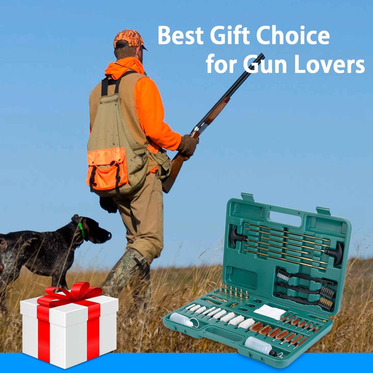 Universal Gun Cleaning Kit Gun Cleaning Brushes Mops Muff Guard With Carrying Case For Rifles Pistols Handguns Shotguns