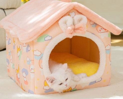 Foldable Dog House Pet Cat Bed  Dog Villa Sleep Kennel Removable Nest Warm Enclosed Cave Sofa Pets Supplies