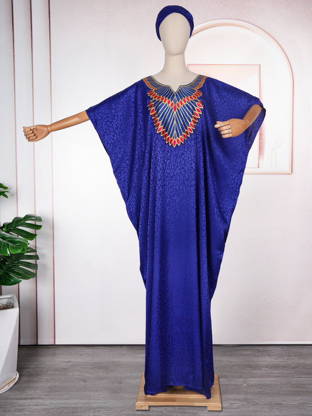 African Ethnic Style Large Swing Dress Robe Middle East AliExpress Muslim Women's Wear V-neck Plus Size